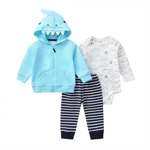 Long Sleeve Hooded Jacket Pant Rompers