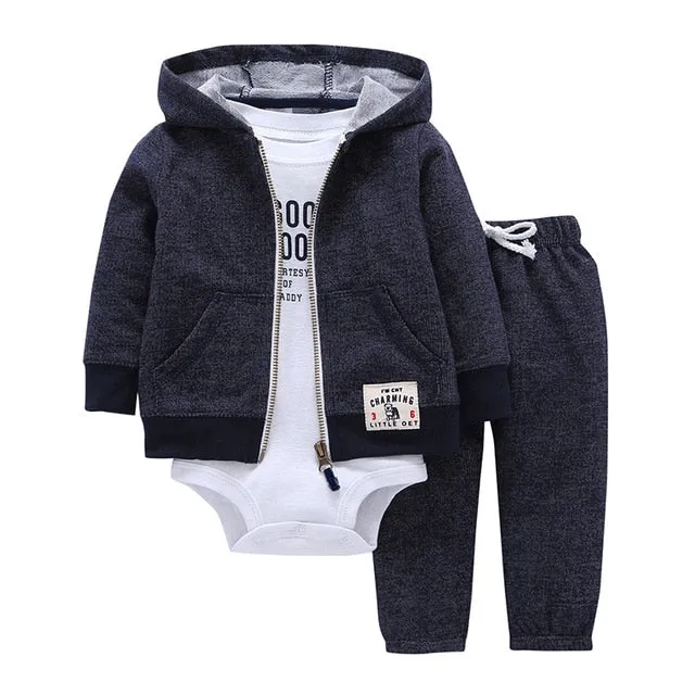 Long Sleeve Hooded Jacket Pant Rompers