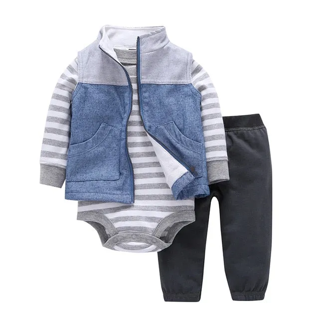 Long Sleeve Hooded Jacket Pant Rompers
