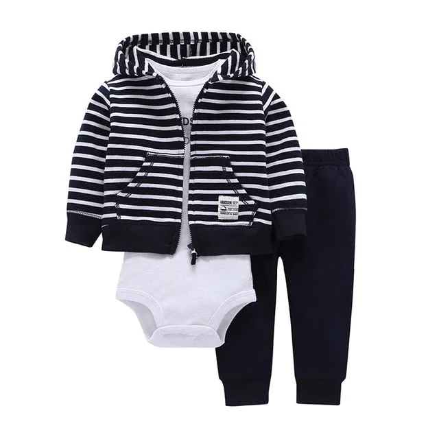 Long Sleeve Hooded Jacket Pant Rompers