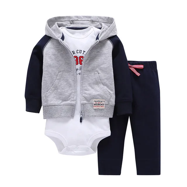 Long Sleeve Hooded Jacket Pant Rompers