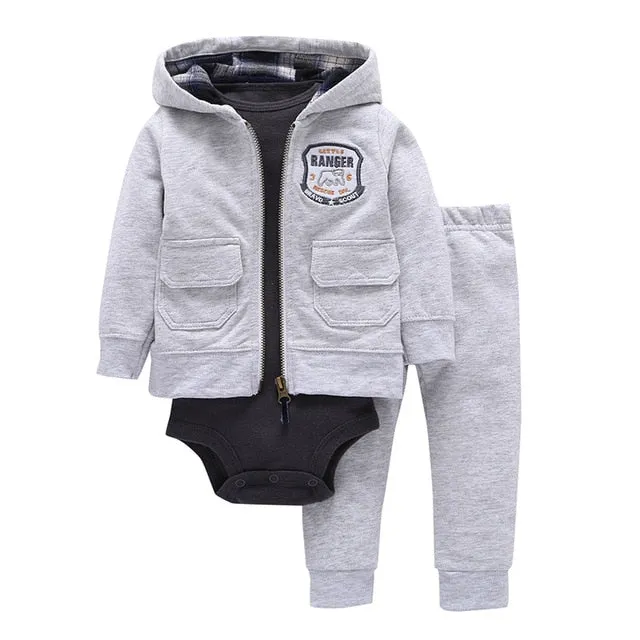 Long Sleeve Hooded Jacket Pant Rompers