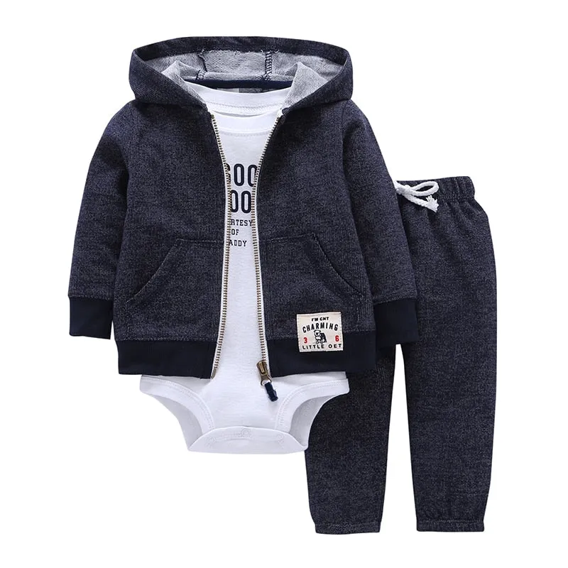 Long Sleeve Hooded Jacket Pant Rompers