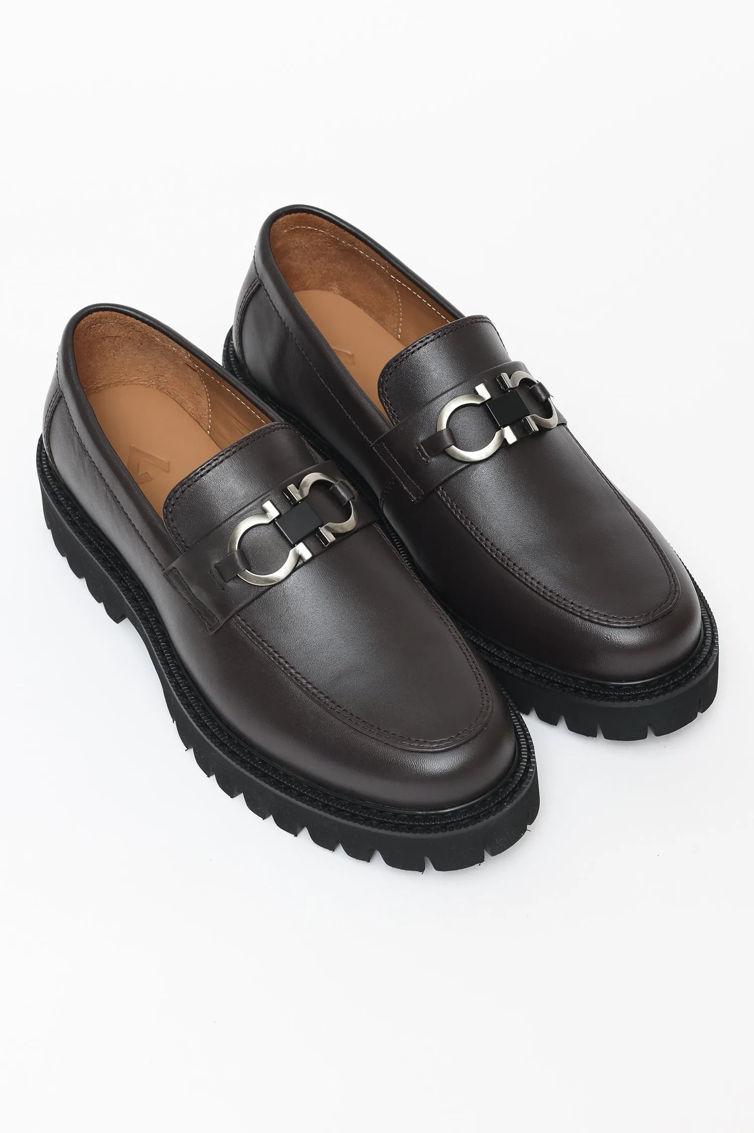LUXE HERITAGE CHAIN LOAFERS-COFFEE
