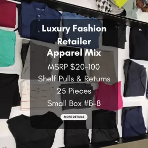 Luxury Fashion Retailer | Apparel Mix | MSRP $20-100 | Shelf-Pulls & Returns | 25 Pieces | Small Box #B-8