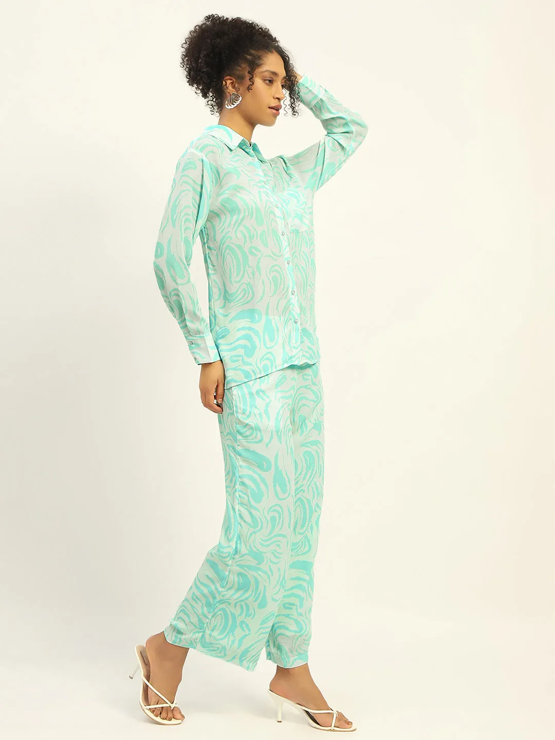 Madame Printed Green Co-Ord Set