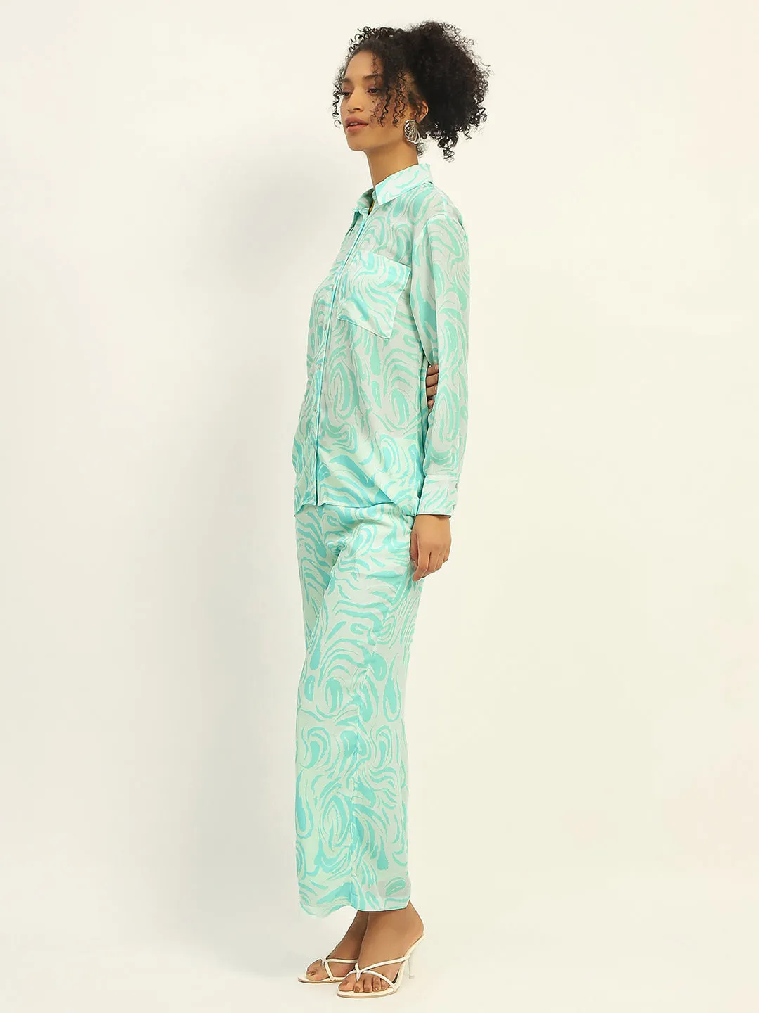 Madame Printed Green Co-Ord Set