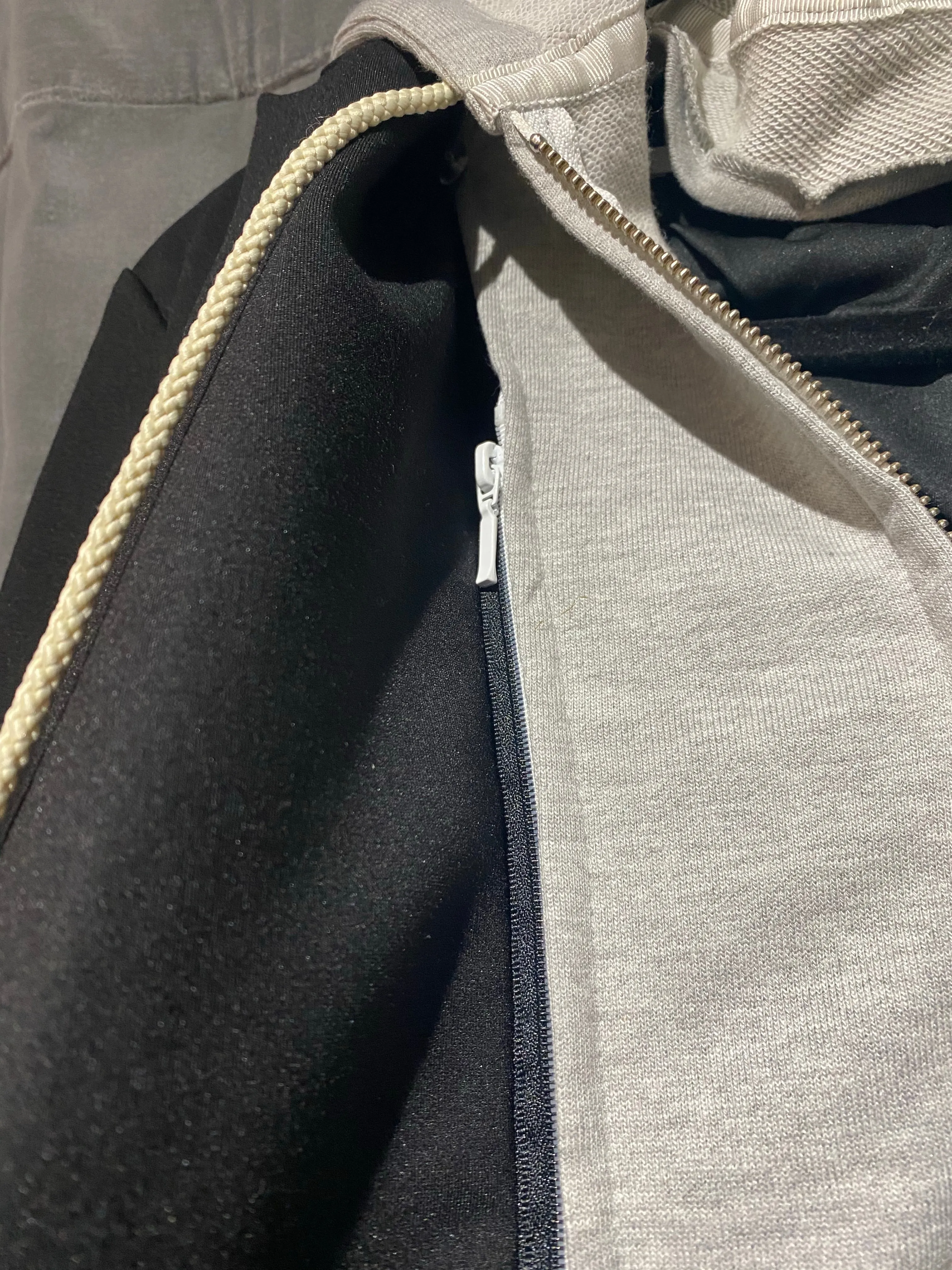 Madison Marcus Black Stretch Blazer with Grey Detachable Hoodie Underneath