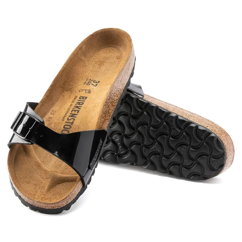 'Madrid BS' women's slide sandal - black patent