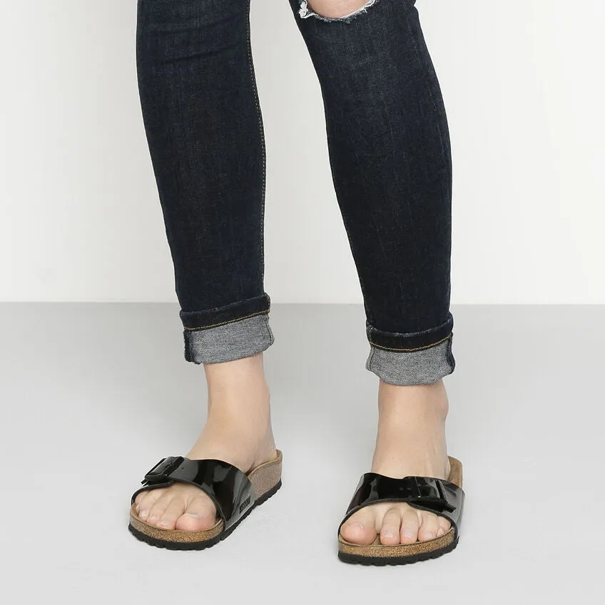 'Madrid BS' women's slide sandal - black patent
