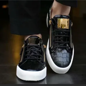 Male Comfortable Metal Loafers Men Casual Shoes Party Dress Shoes Men Flats Lace-Up Sneakers Black Color Big Size 46
