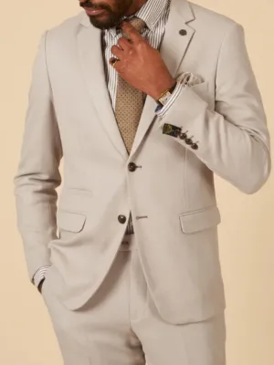 MARC DARCY HM5 Tailored Blazer - Mens Slim Fit - Stone