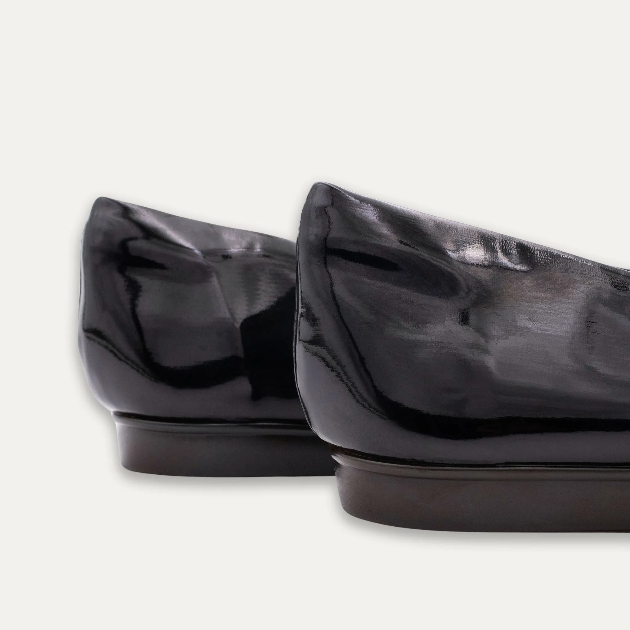 Maria Crystal Ribbon Black Ballet Flats