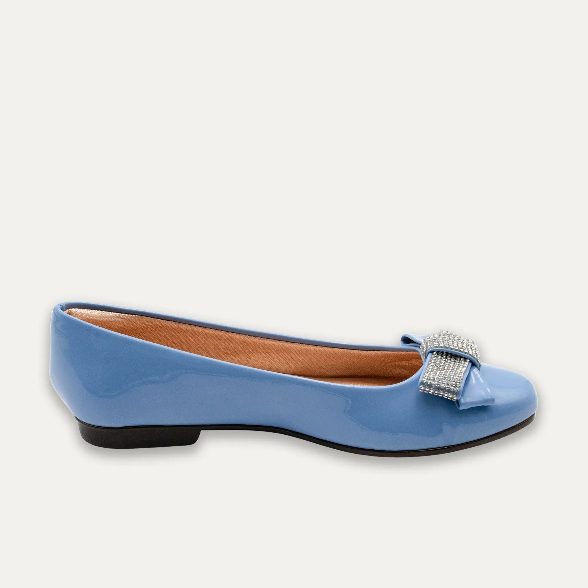 Maria Crystal Ribbon Sky Ballet Flats