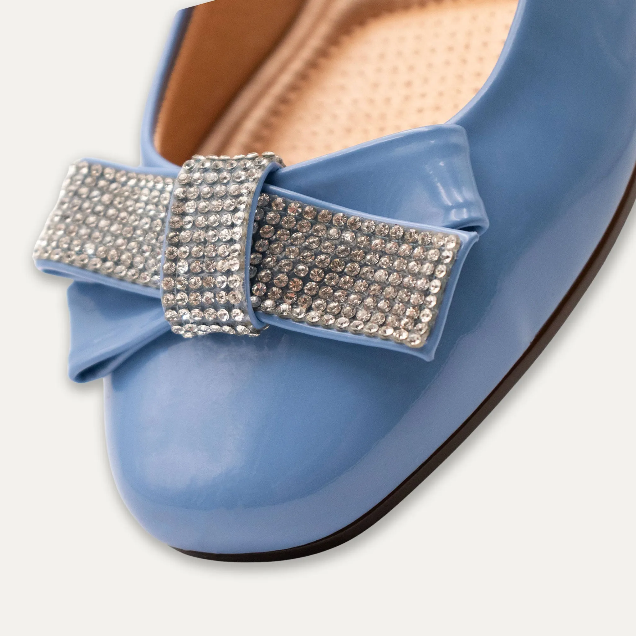 Maria Crystal Ribbon Sky Ballet Flats