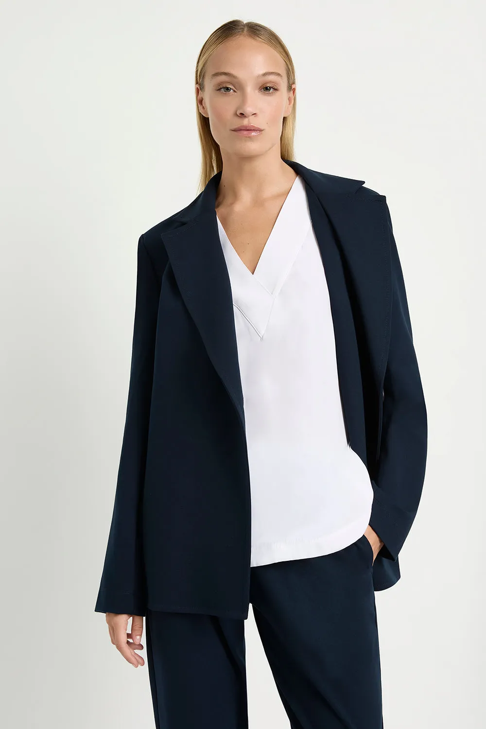 Mela Purdie Shaped Blazer in Beluga F095 4123