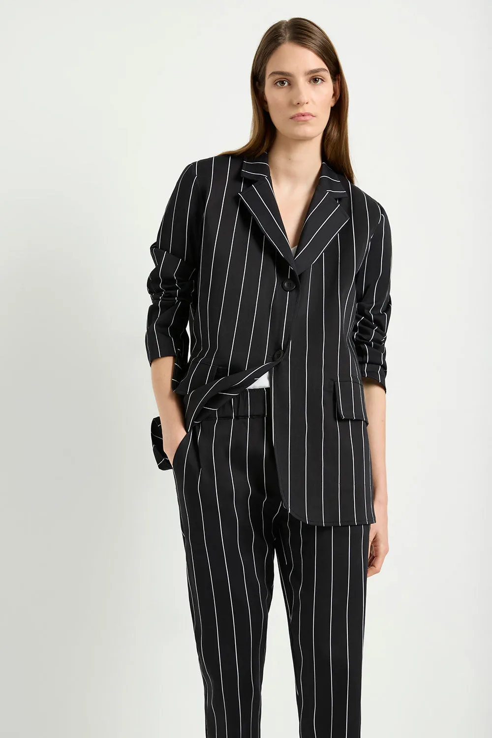 Mela Purdie Stretch Blazer in Black/White F727 4129
