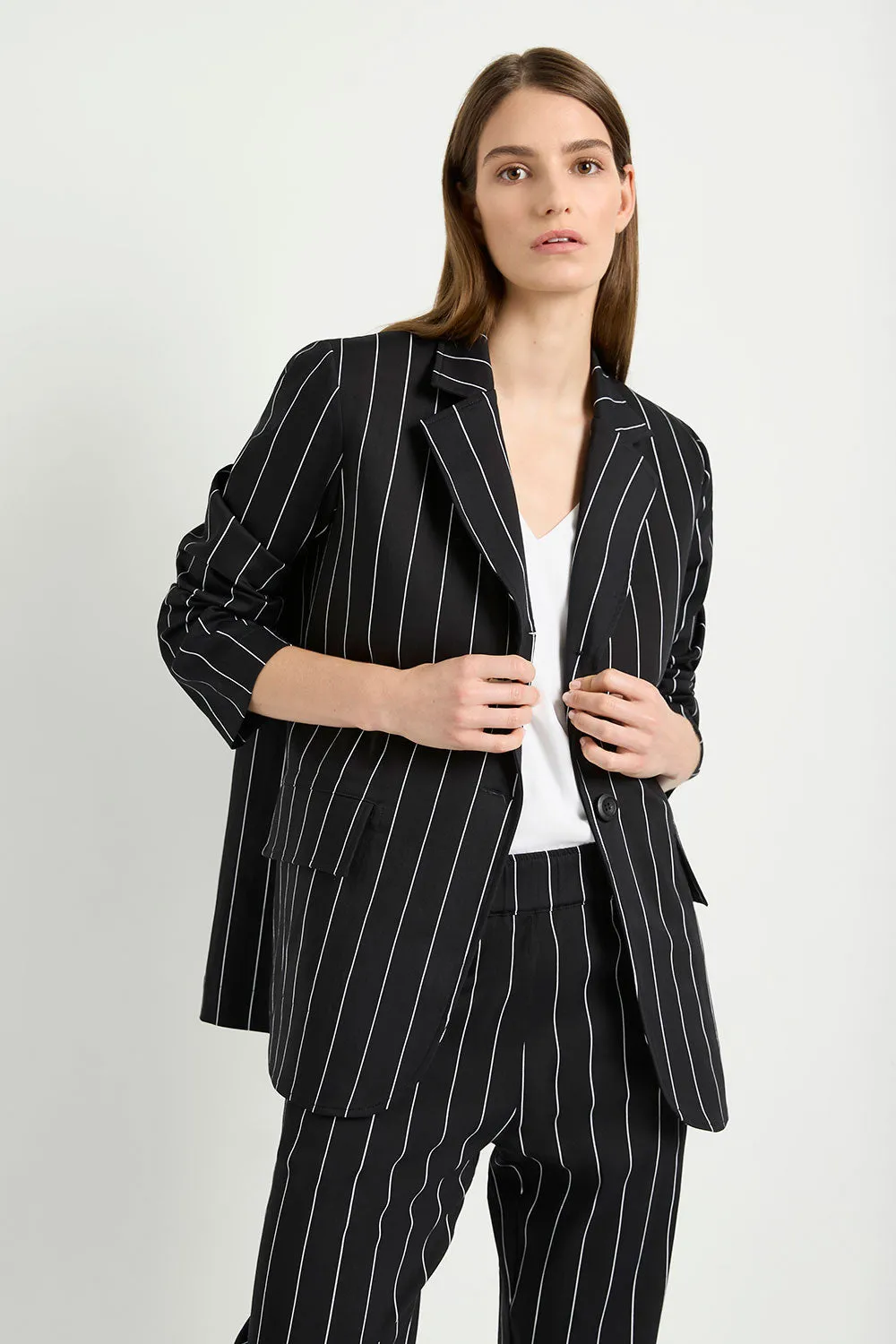 Mela Purdie Stretch Blazer in Black/White F727 4129