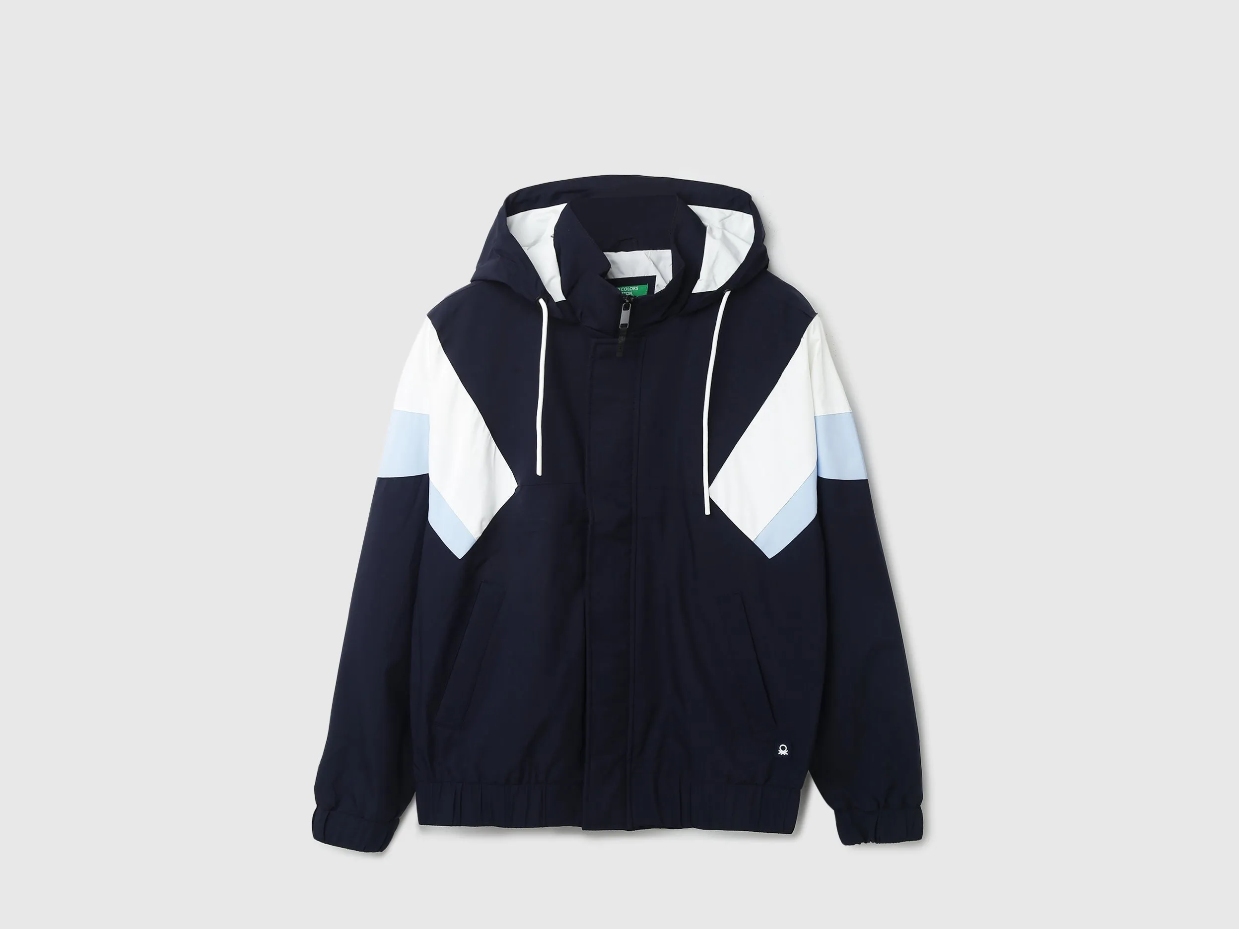 Men Colorblock Hooded Jacket