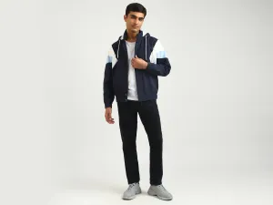 Men Colorblock Hooded Jacket