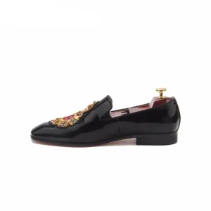 Men Prom slip on Leather Loafer Shoes Designer Black  Formal Dress Wedding Party Fashion Luxury Shoes