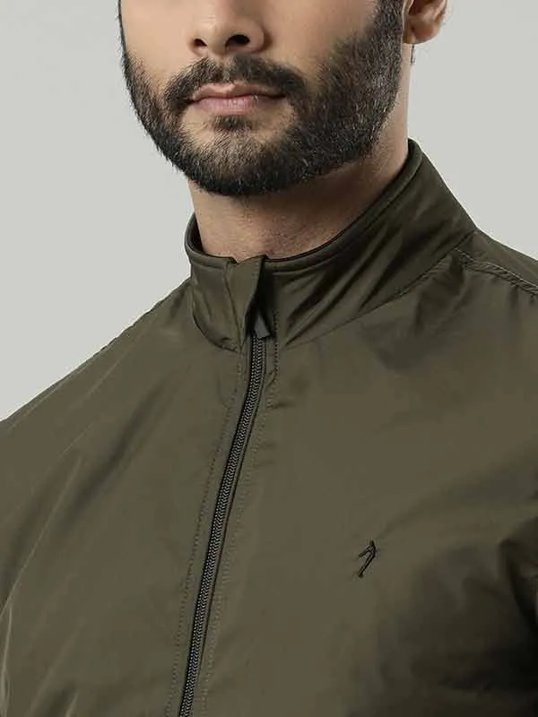 Men Solid Full Sleeve Bomber Jacket