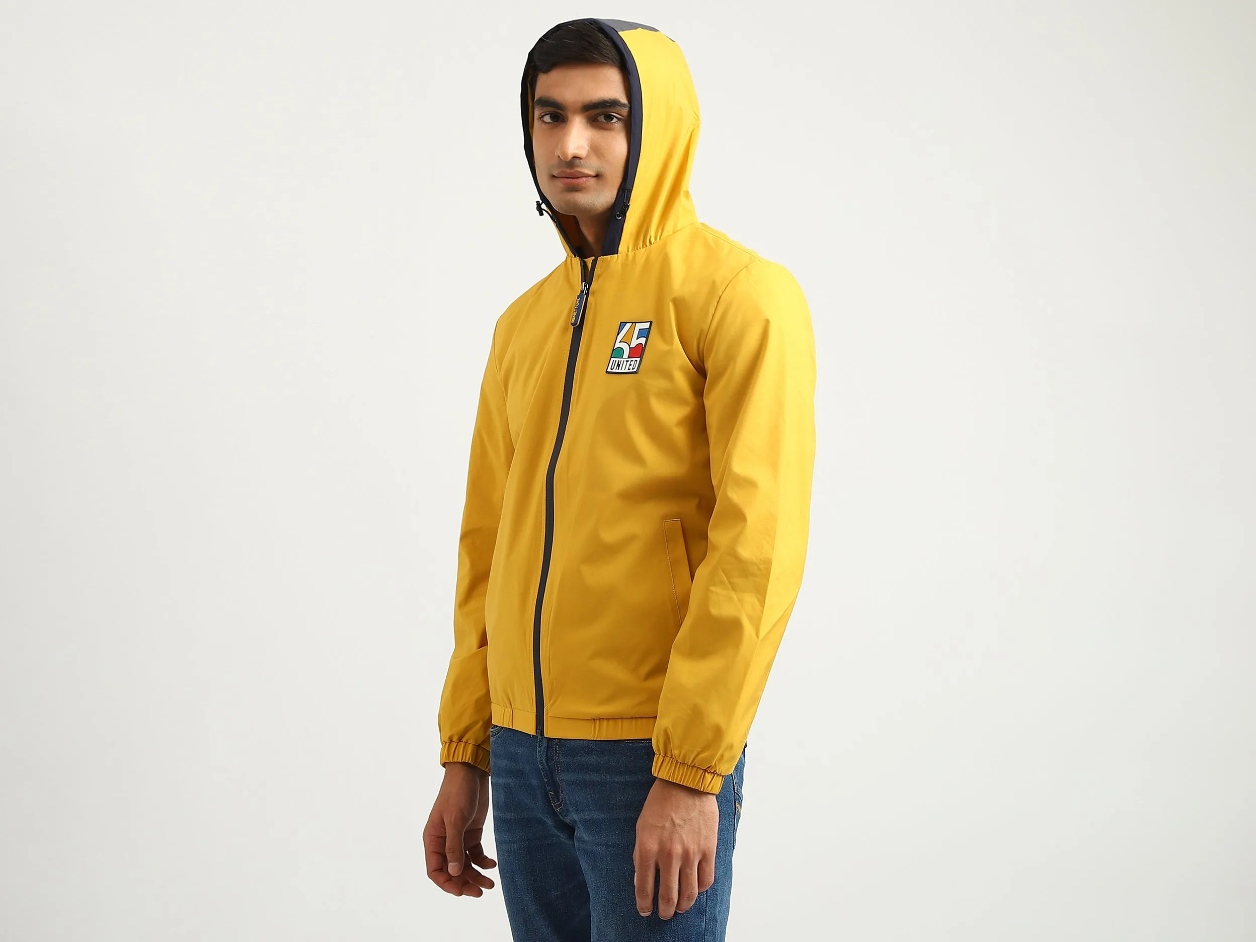 Men Solid Hooded Jacket