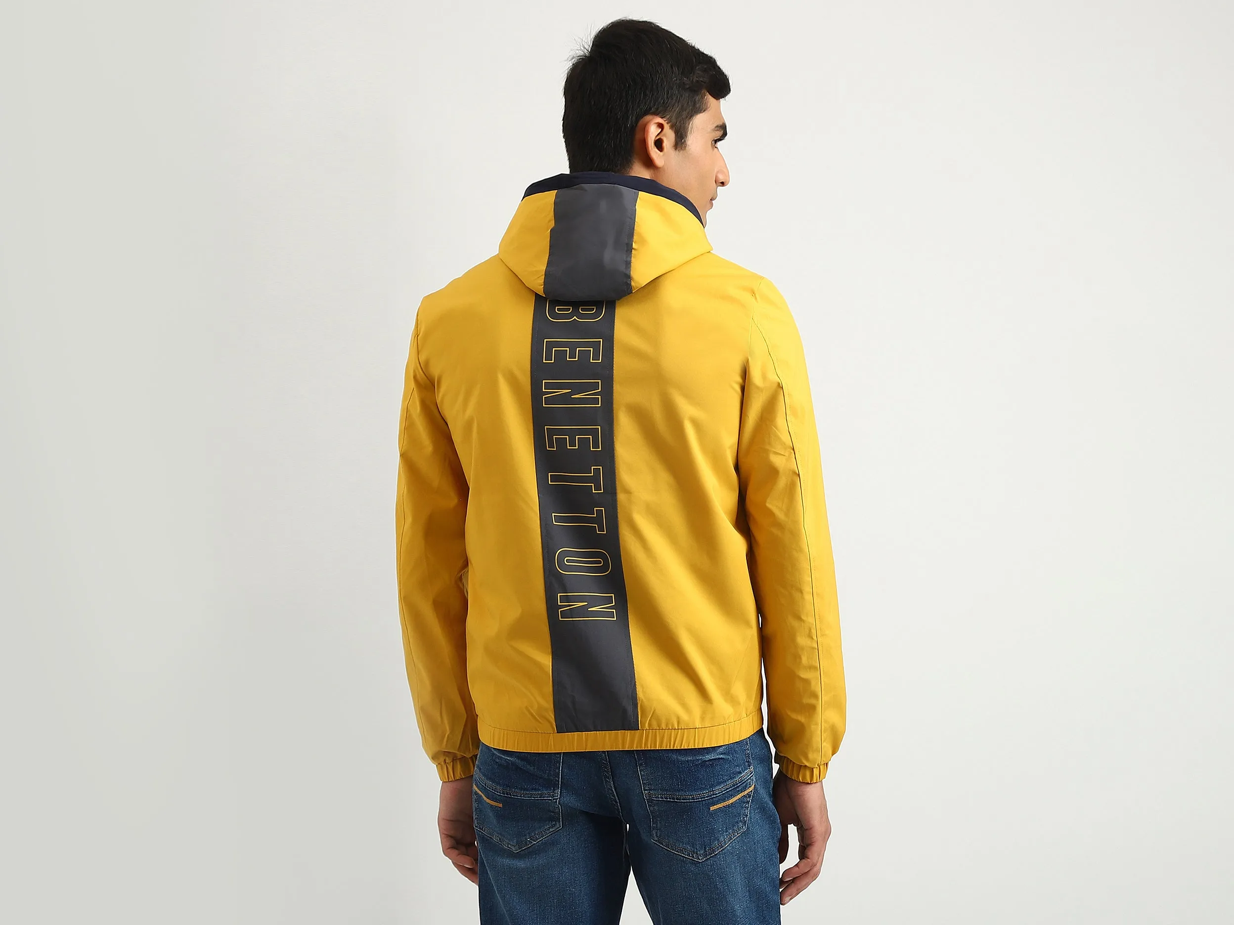 Men Solid Hooded Jacket