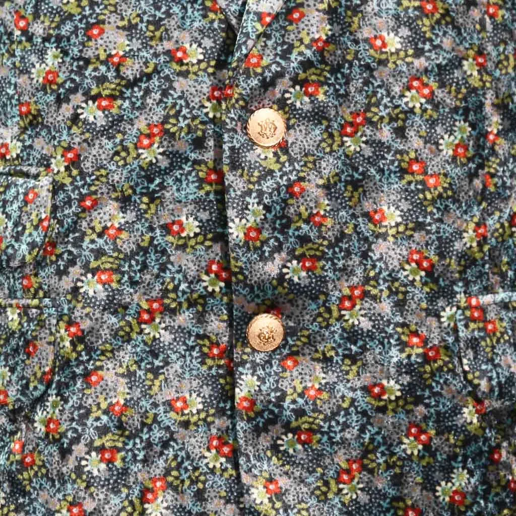 Mens Blazer Blue Purple Floral Velvet Designer Dress Formal Suit Jacket Wedding Sport Coat 42R