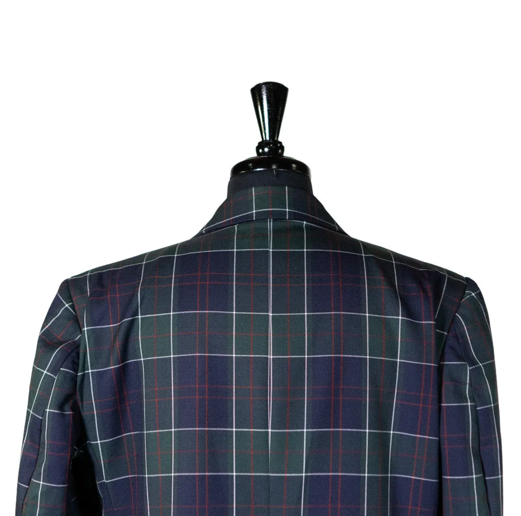 Mens Blazer Green Blue Red Tartan Plaid Wool Dress Formal Suit Jacket Wedding Sport Coat 44R