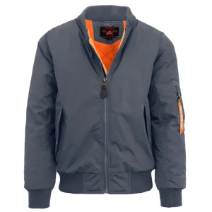 Men's Bomber Flight Jacket in Charcoal