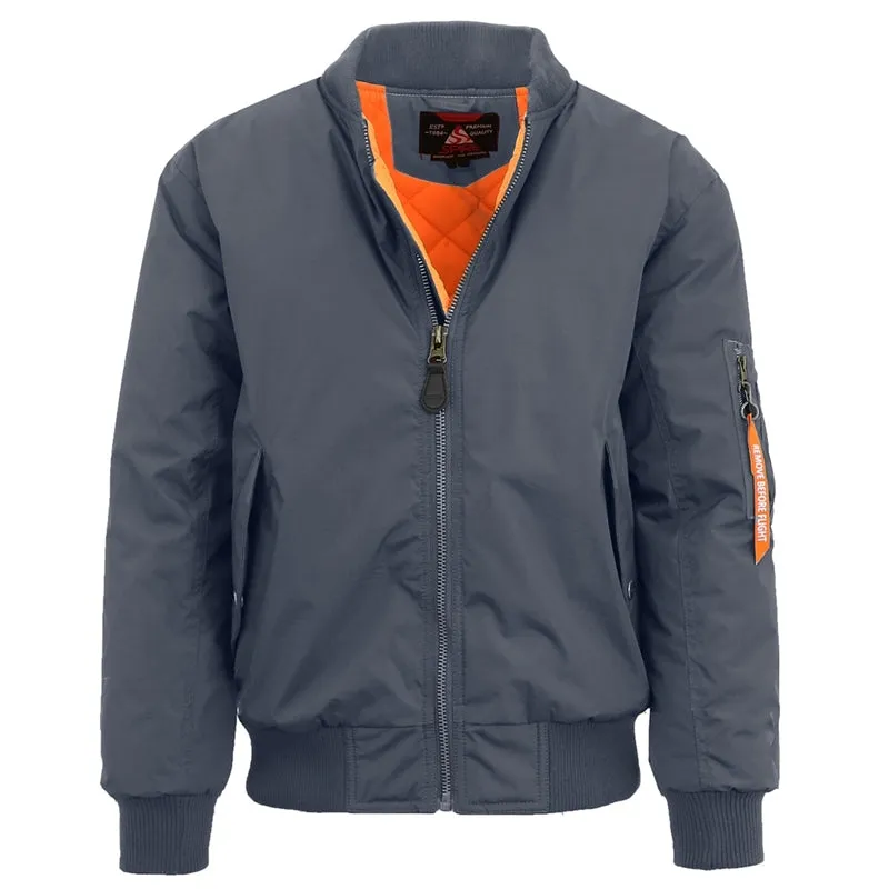 Men's Bomber Flight Jacket in Charcoal