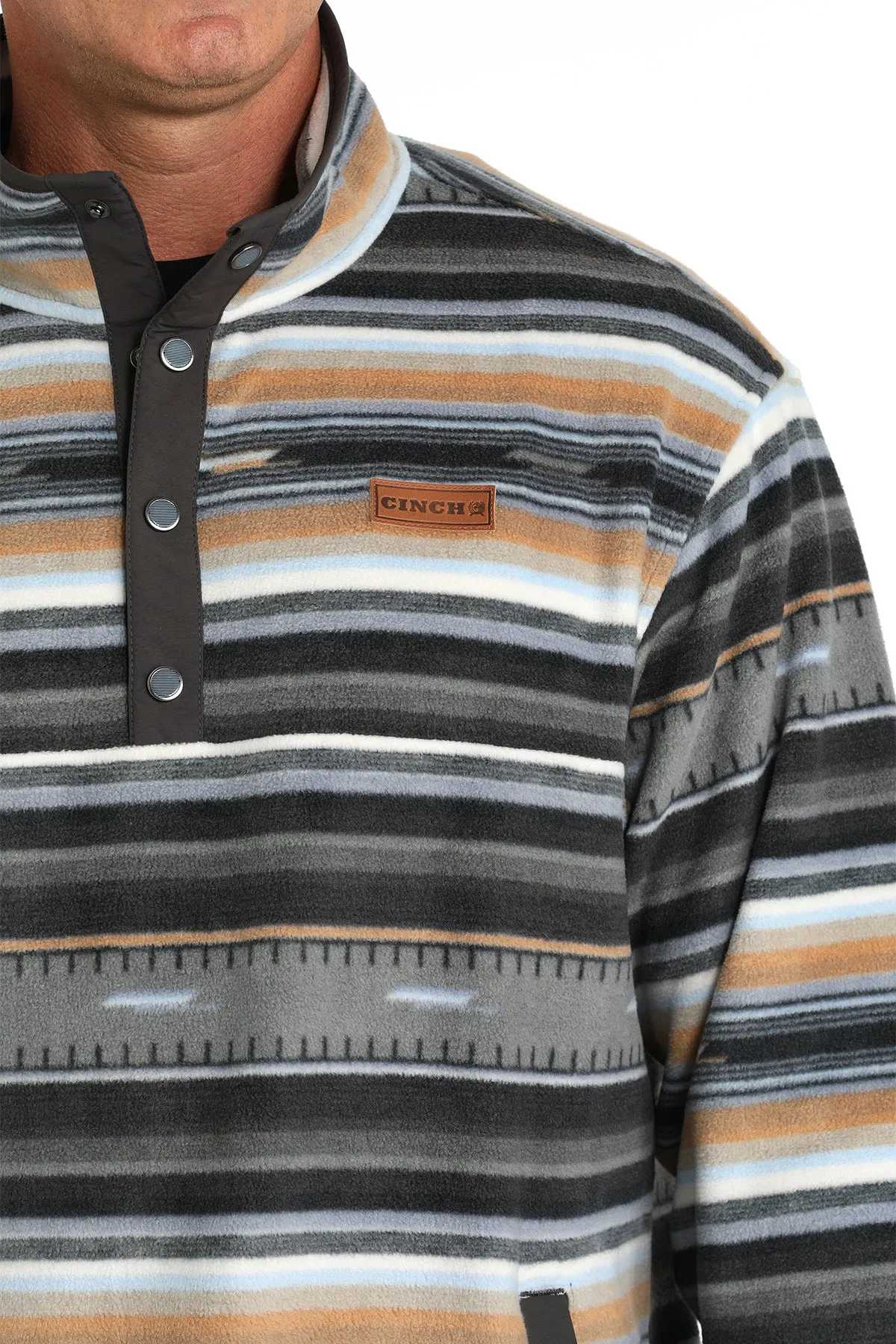 MENS CHROME PRINT 1/4 SNAP FLEECE PULLOVER