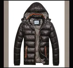 Men's Down Parka Hooded Jacket Up To 3XL