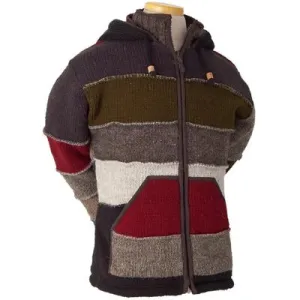 Men's Patchwork Knit Full Zip Hoodie