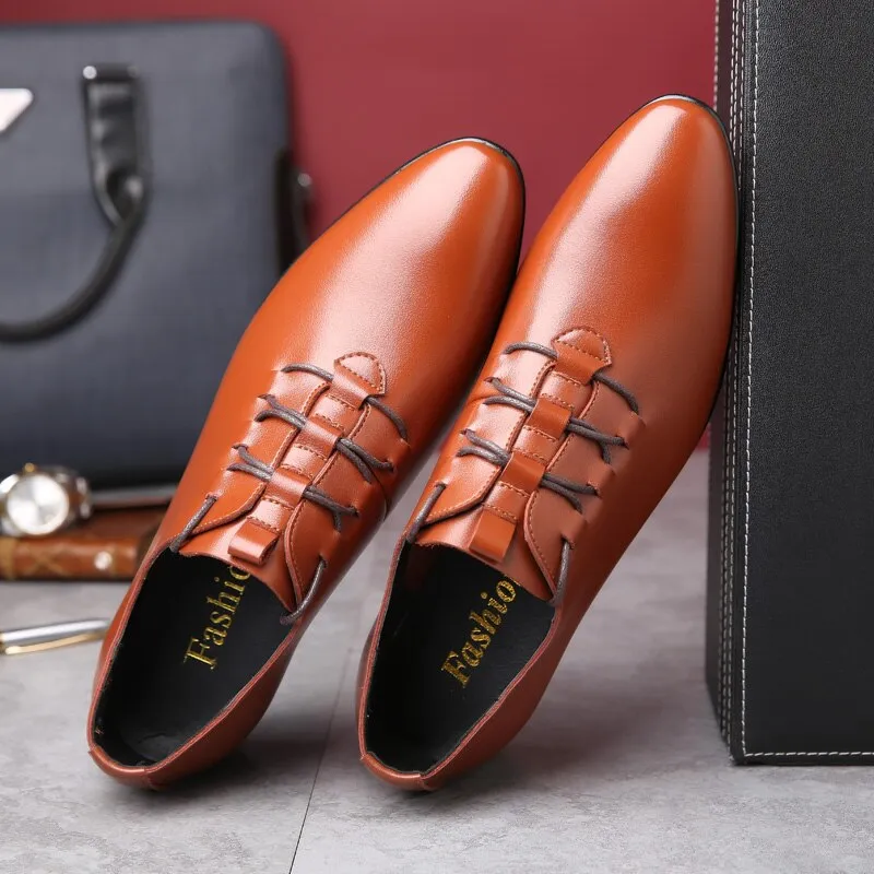 men's shoes  spring and autumn new designer simple fashion trend outdoor pointed lace-up male loafers large size 46