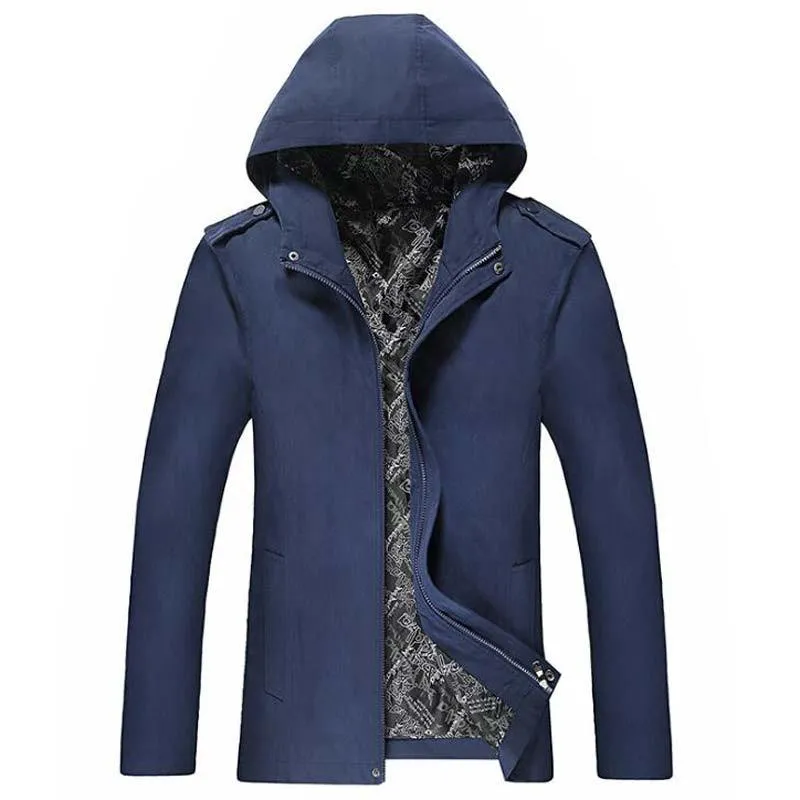 Men's Turn Down Hooded Jacket Up To 3XL