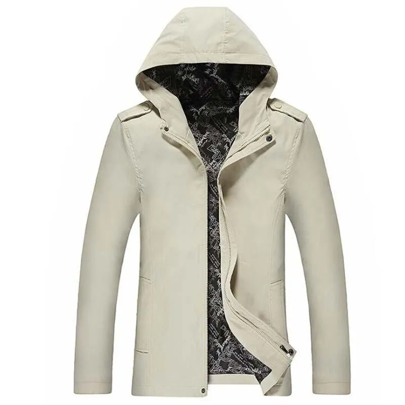 Men's Turn Down Hooded Jacket Up To 3XL