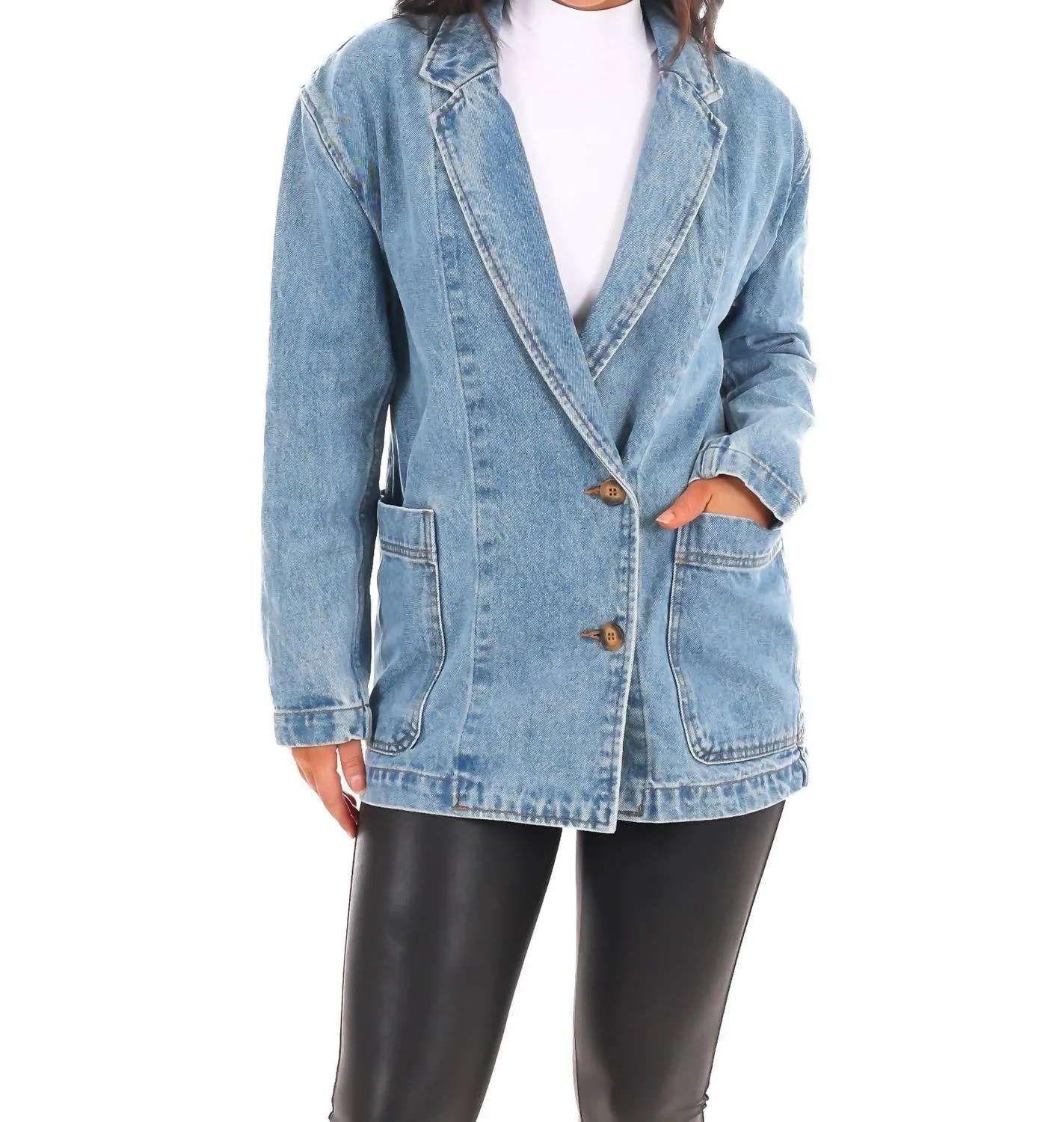 Miou Muse - Oversized Denim Blazer