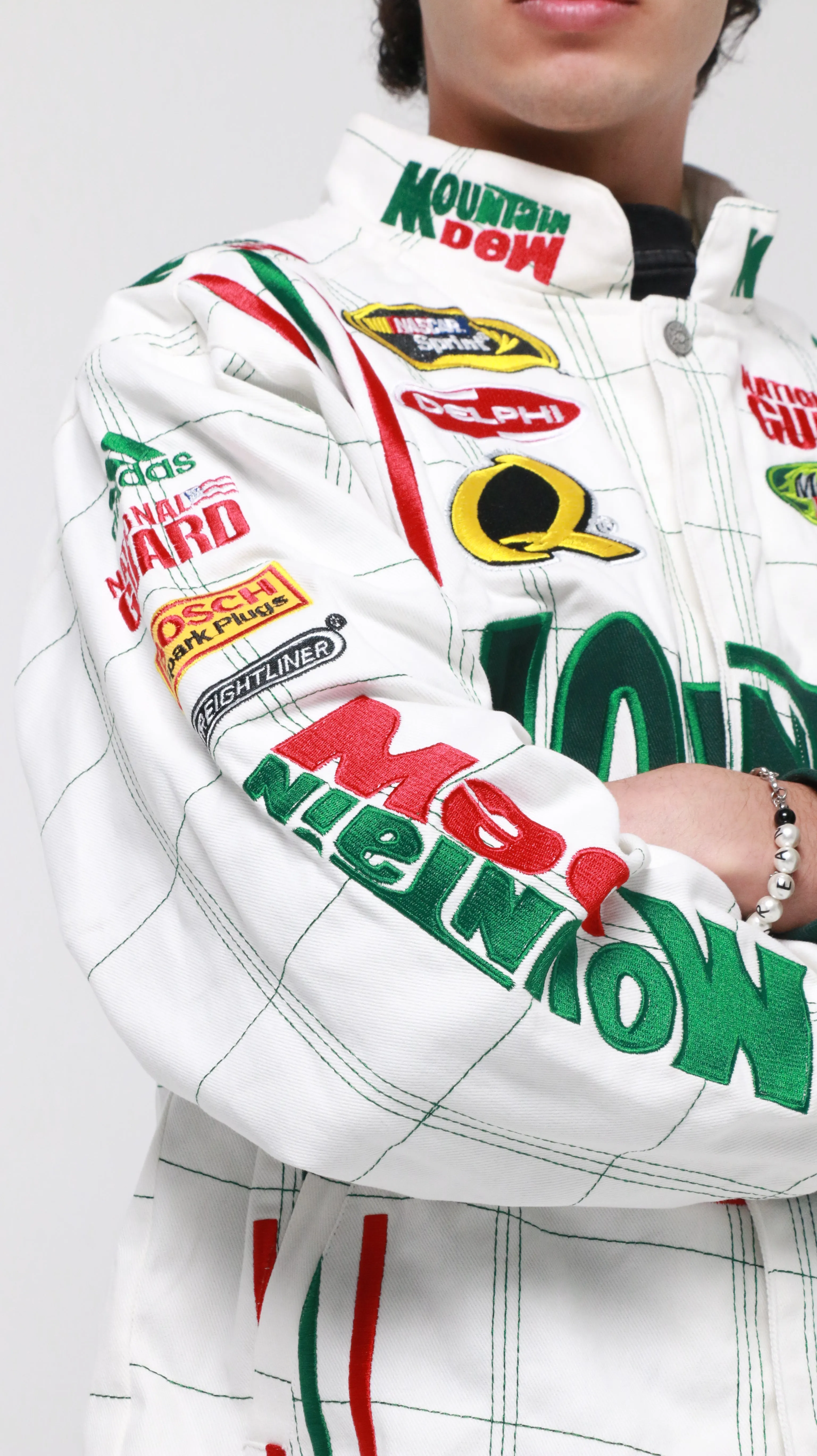 MOUNTAIN DEW - WHITE - Vintage (Dale Earnhardt) Nascar Jacket