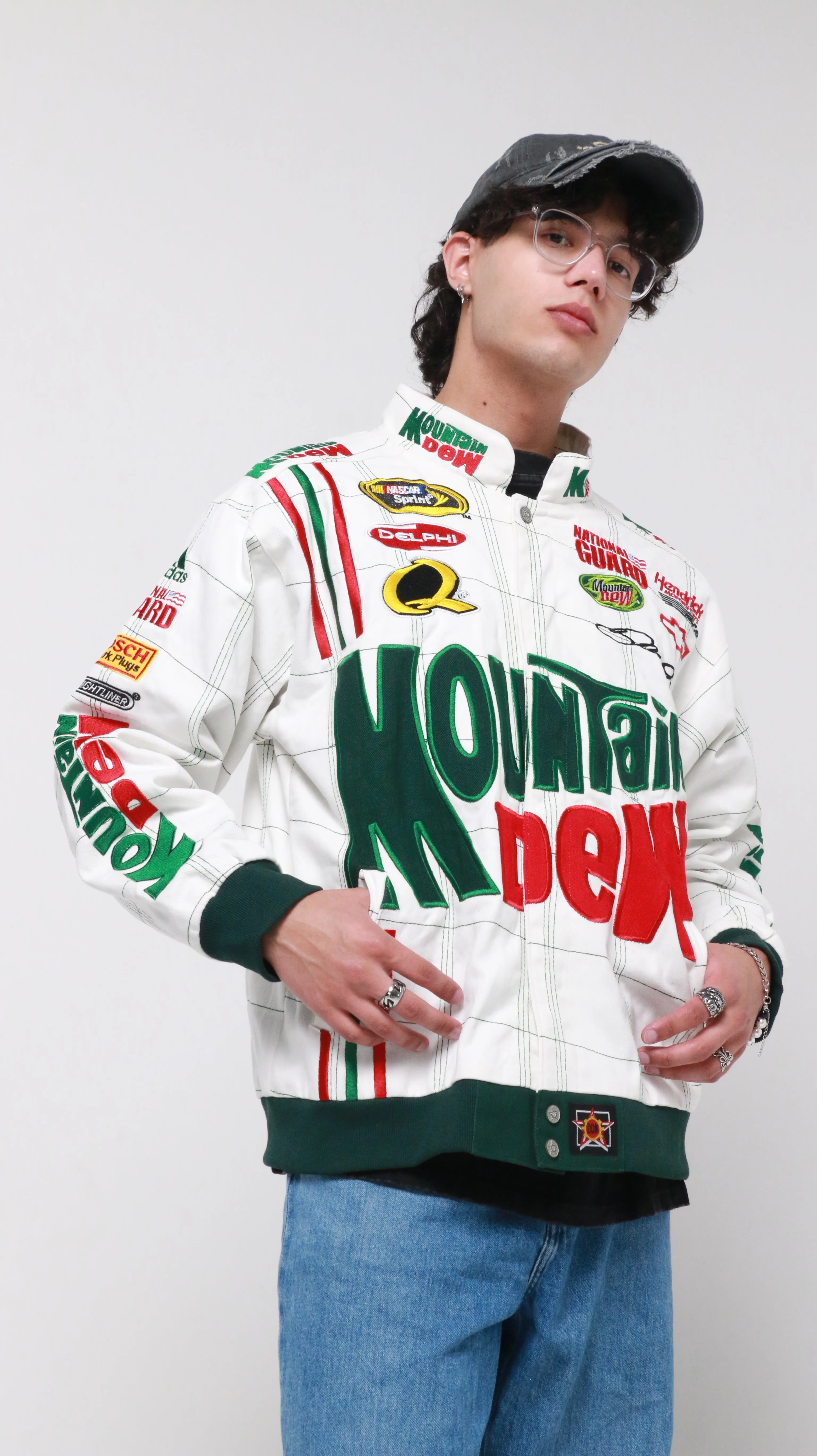 MOUNTAIN DEW - WHITE - Vintage (Dale Earnhardt) Nascar Jacket