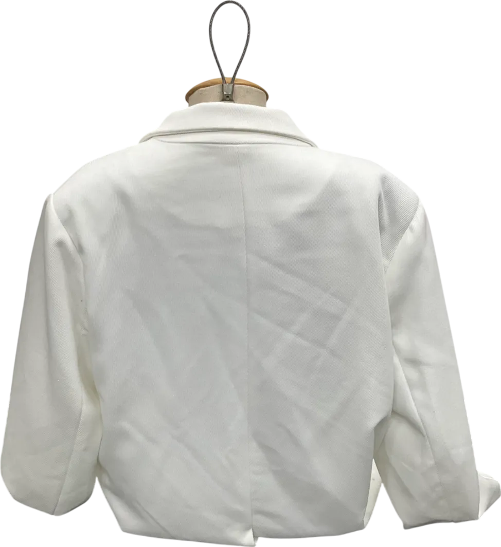 NA-KD White Maxi Oversized Blazer UK 10