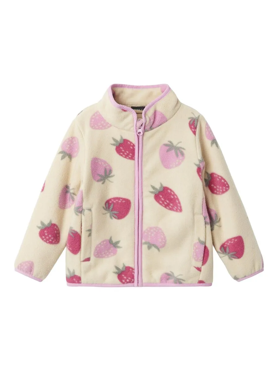 NAME IT |  Mini Girl Strawberry Fleece Jacket