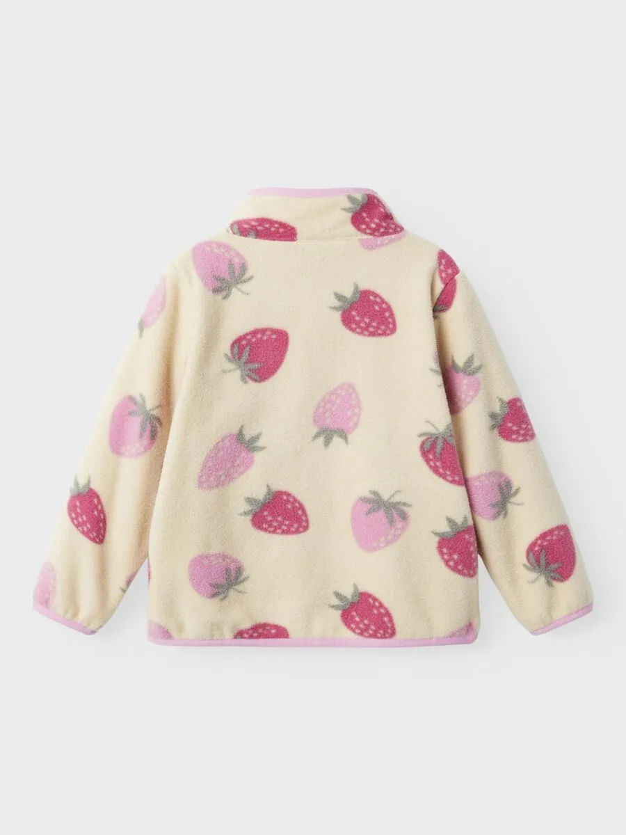 NAME IT |  Mini Girl Strawberry Fleece Jacket