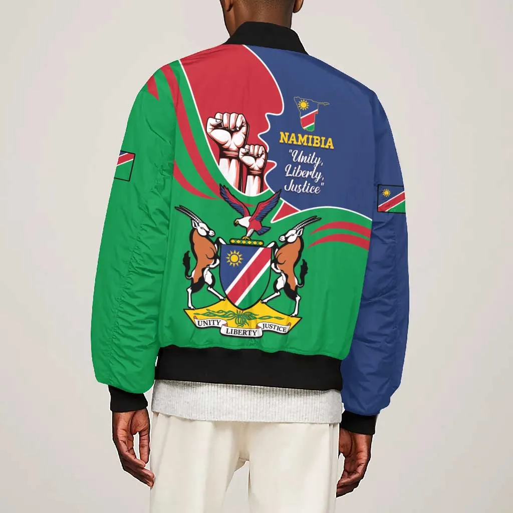 Namibia Independence Day Bomber Jacket Coat Of Arms Curve Style LT14