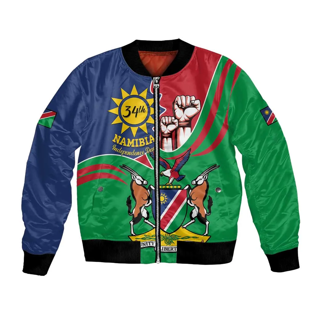 Namibia Independence Day Bomber Jacket Coat Of Arms Curve Style LT14