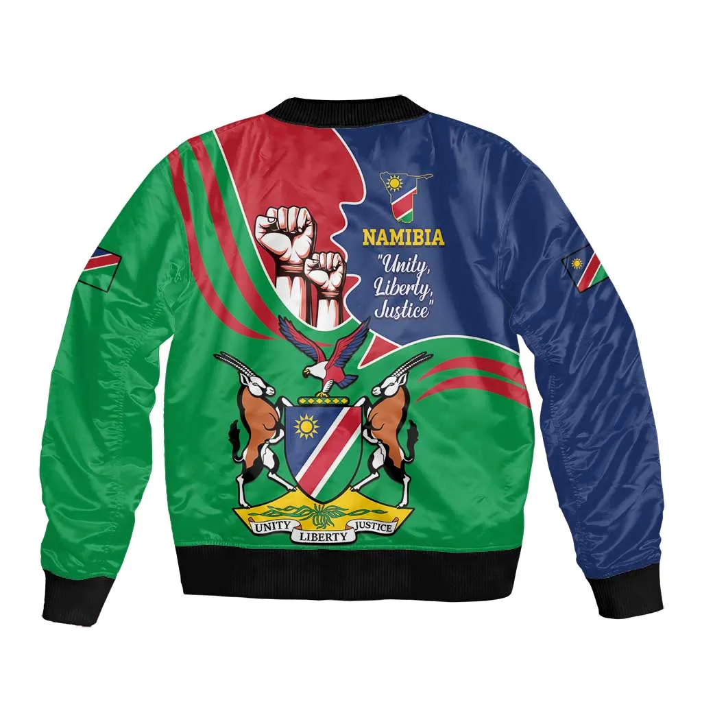 Namibia Independence Day Bomber Jacket Coat Of Arms Curve Style LT14
