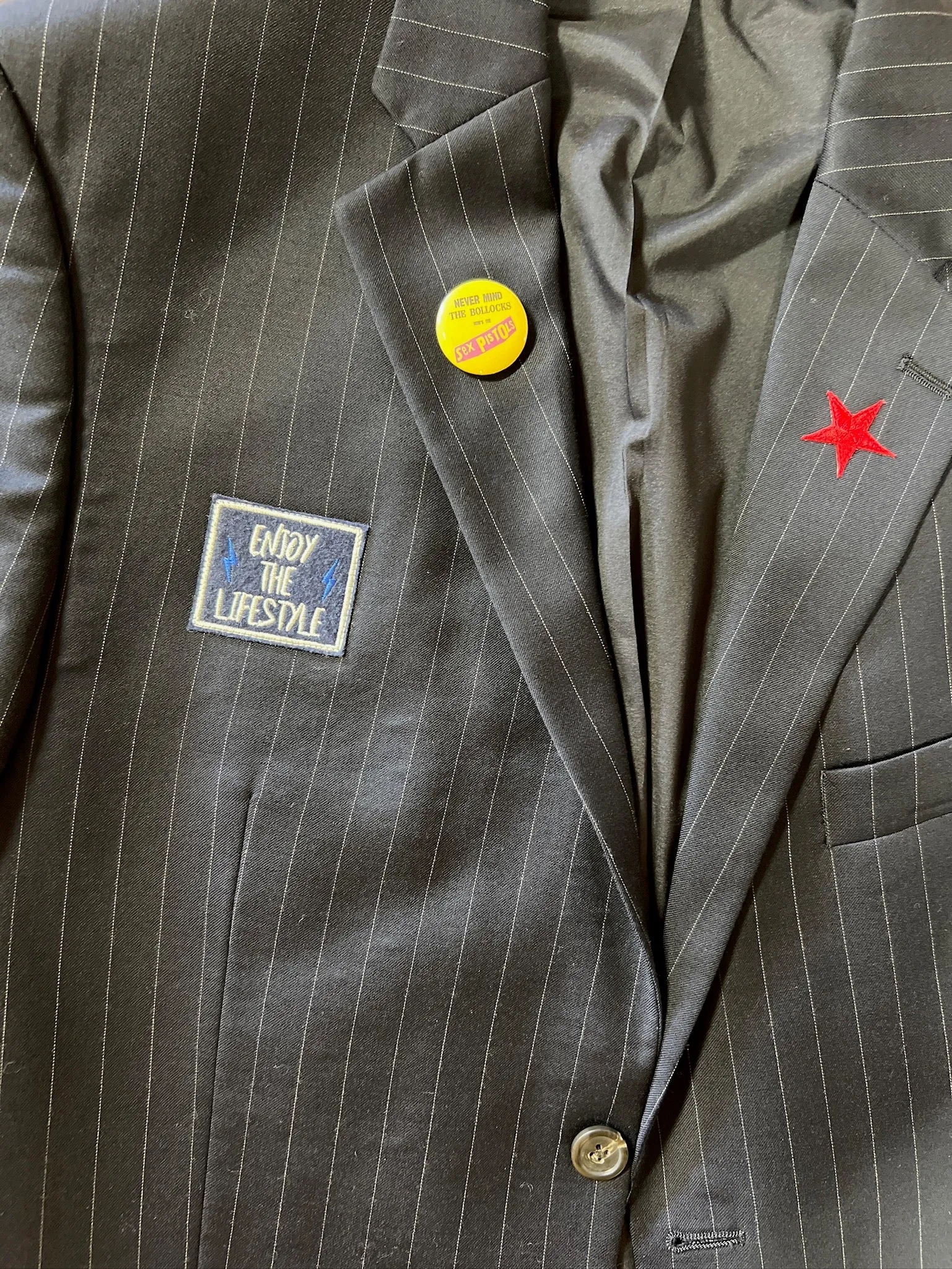 Navy Pinstripe Marilyn Manson Blazer