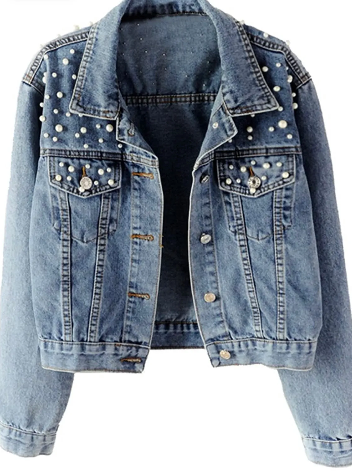 ✨New✨ΖΦΒ Pearl Denim Jacket