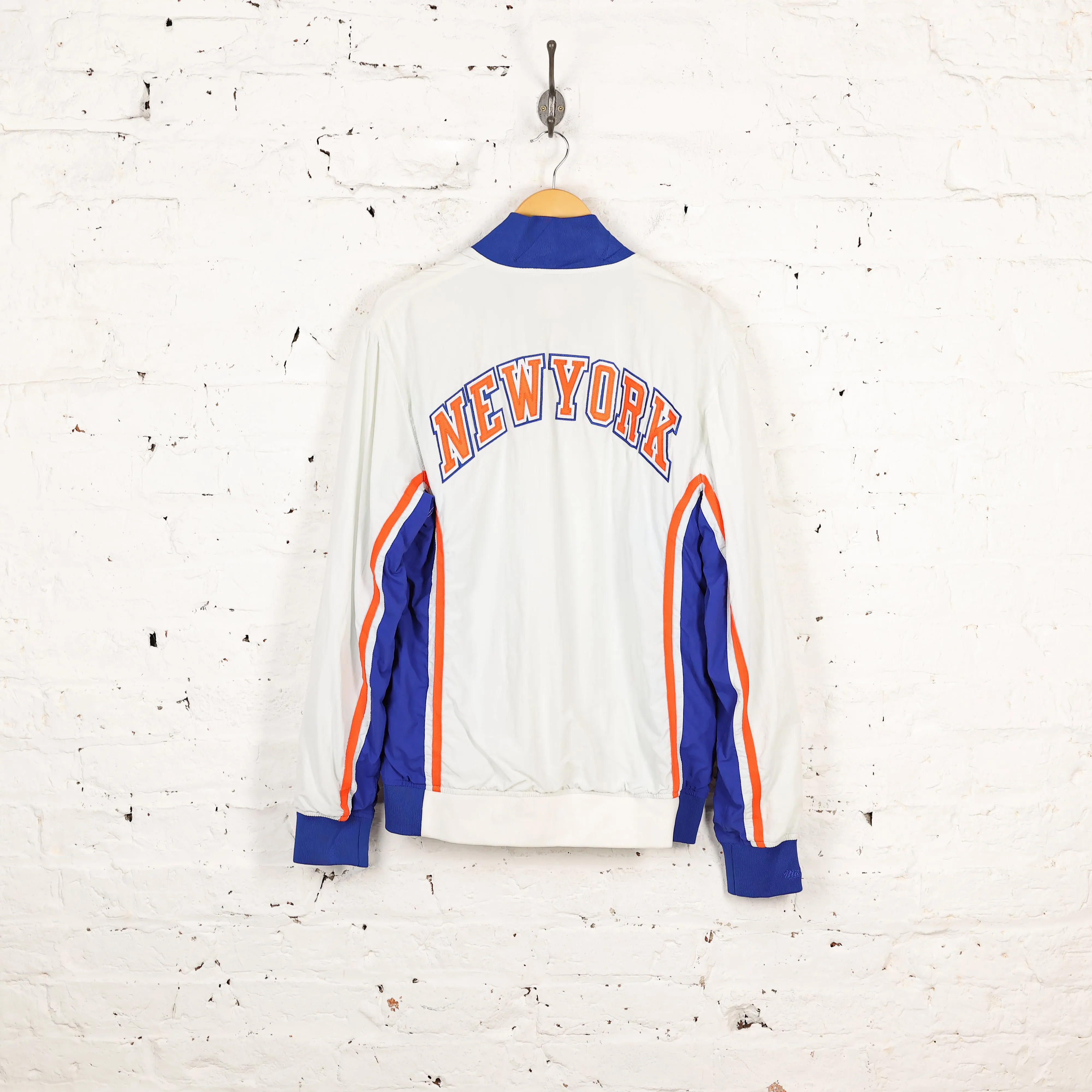 New York Knicks NBA Basketball Bomber Jacket - White - M